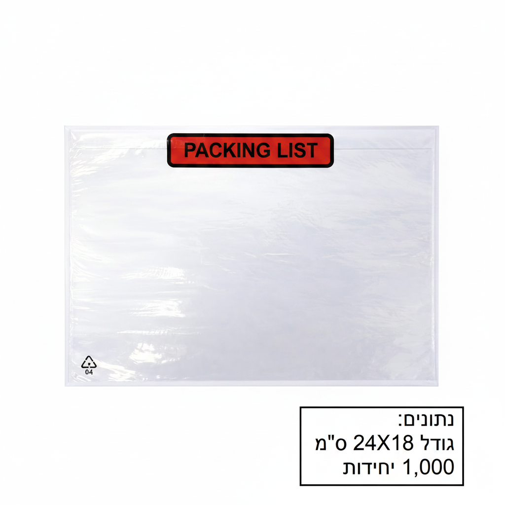 פקינג ליסט גודל 24X18 (A5) ס"מ 1,000 יחידות בקרטון