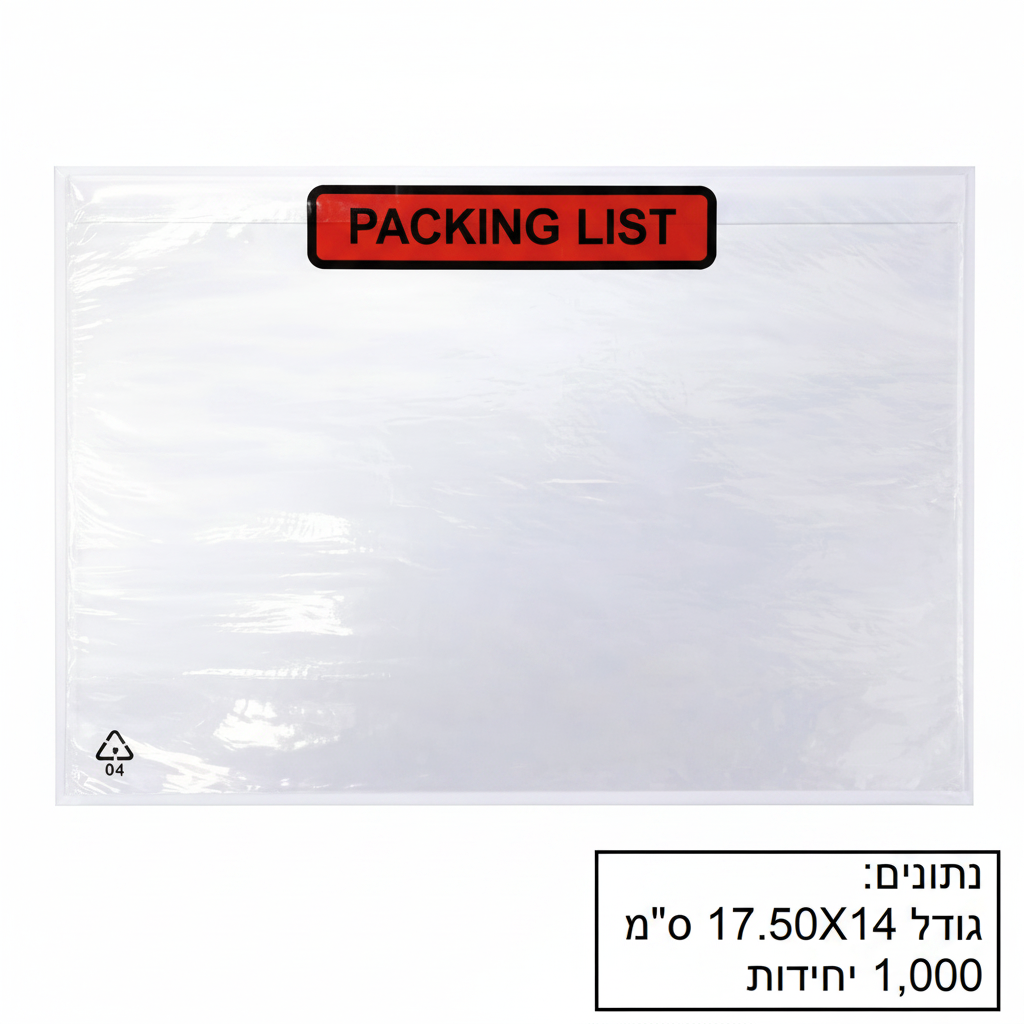 פקינג ליסט גודל 17.50X14 (A6) ס"מ 1,000 יחידות בקרטון