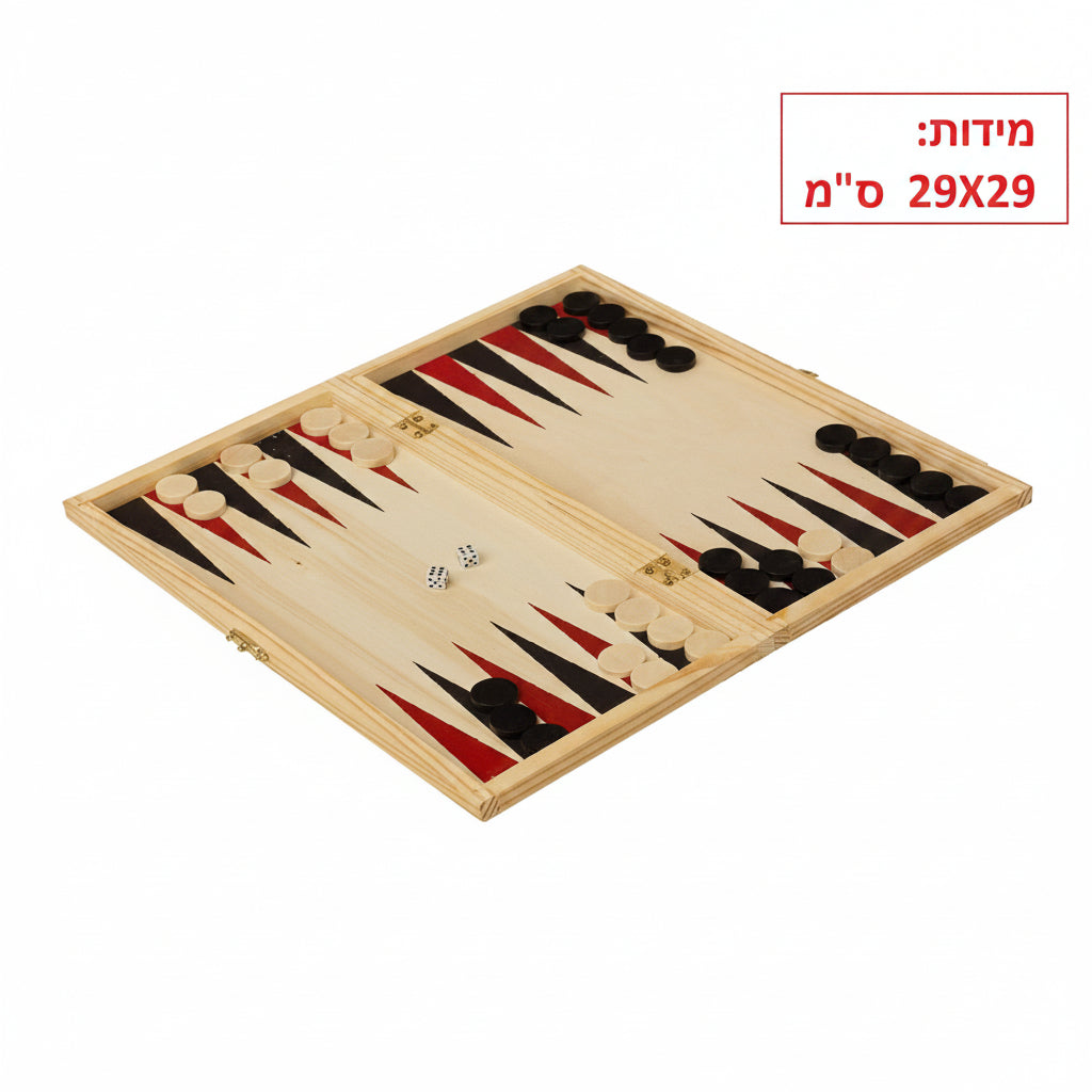 שש בש + דמקה קטן פיונים עץ דגם P314529