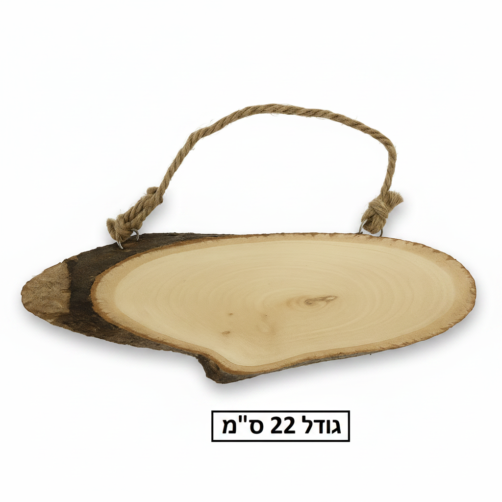 שלט עץ אובאלי לדלת גודל 22 ס"מ דגם WD227