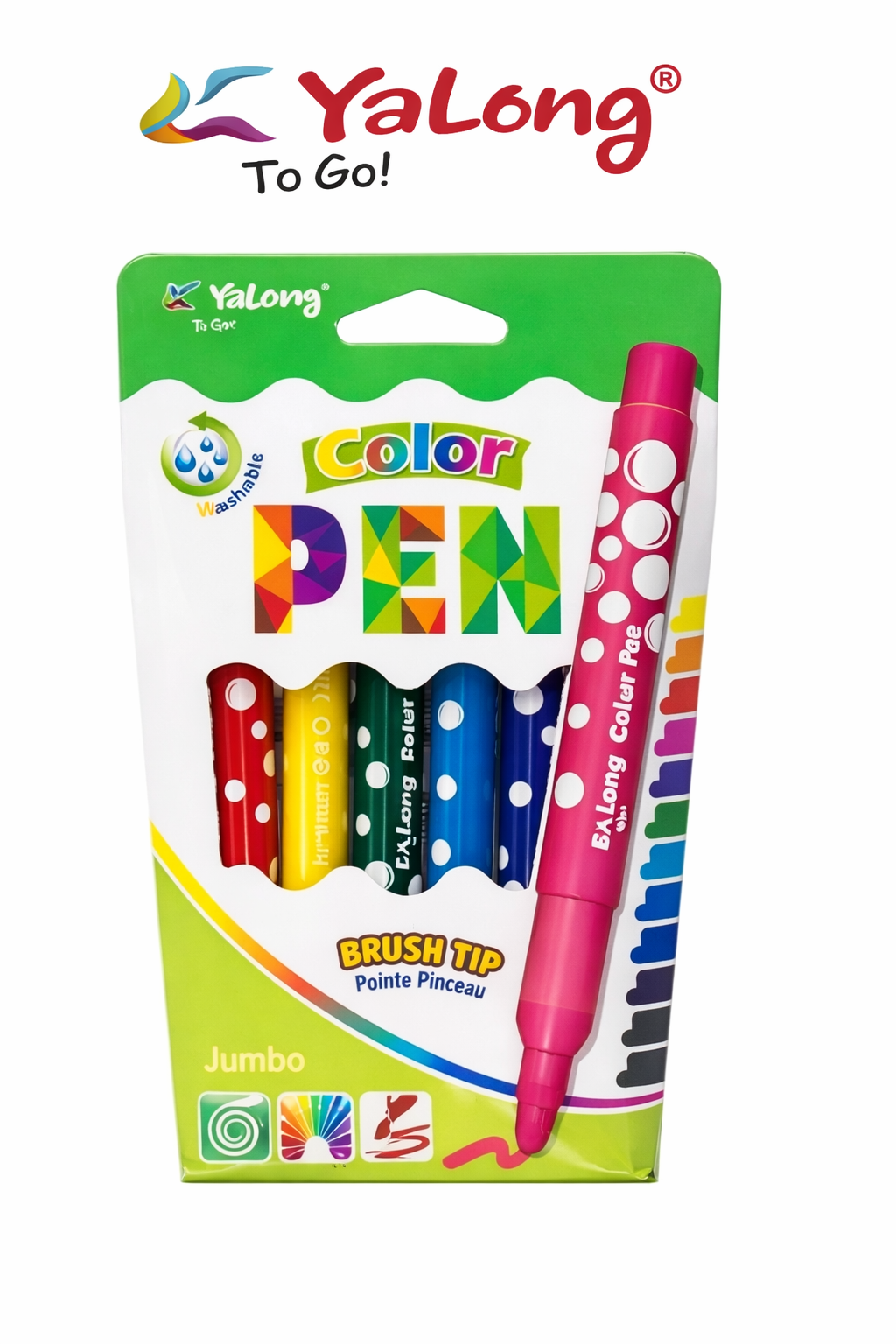 טוש יאלונג גמבו רחיץ 6 יחידות בקופסה דגם YL875086-6