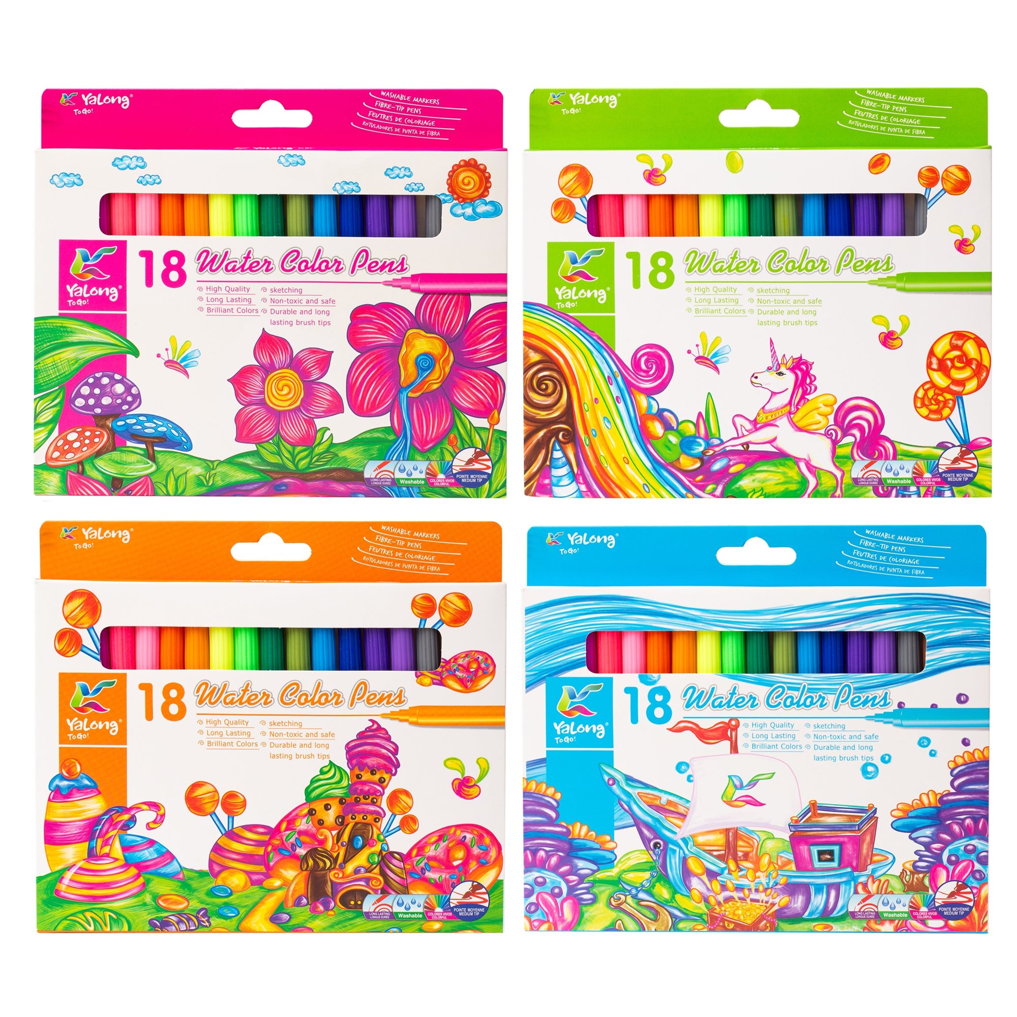 טוש יאלונג 18 יחידות בקופסה דגם YL18036-18