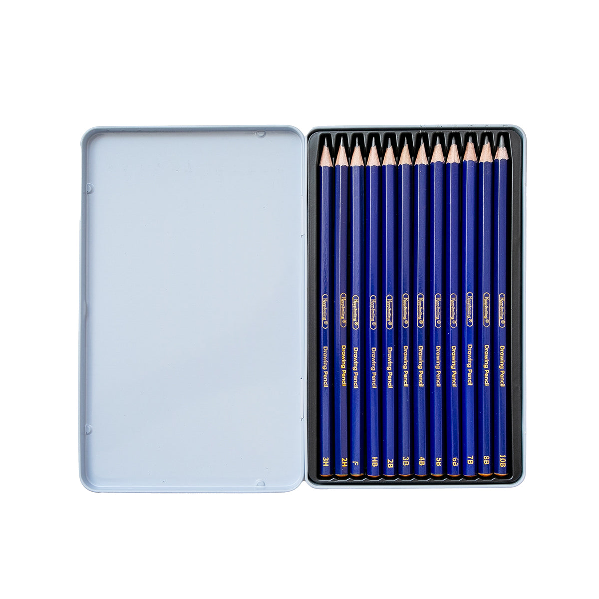 עפרון שרטוט 12 יחידות בקופסת פח דגם TB-8008