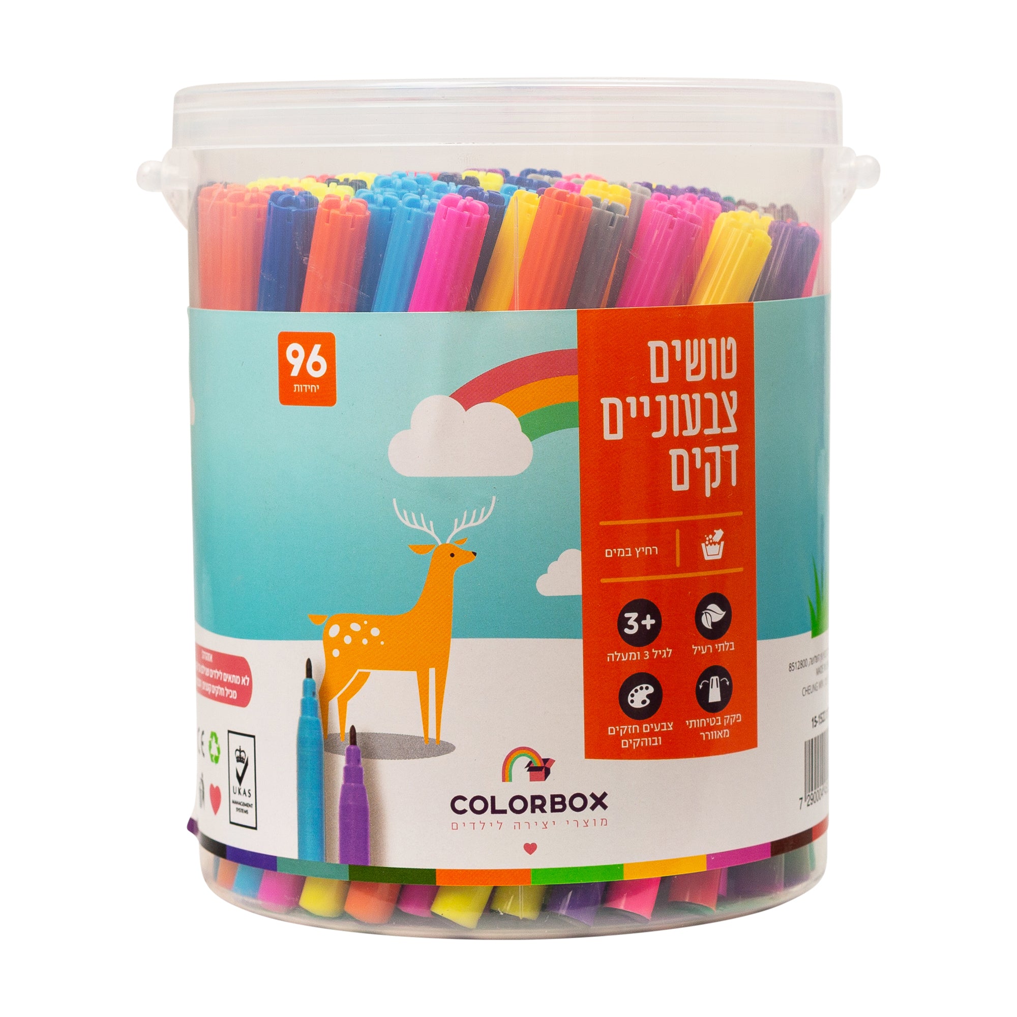 טושים דקים 96 יחידות בדלי
