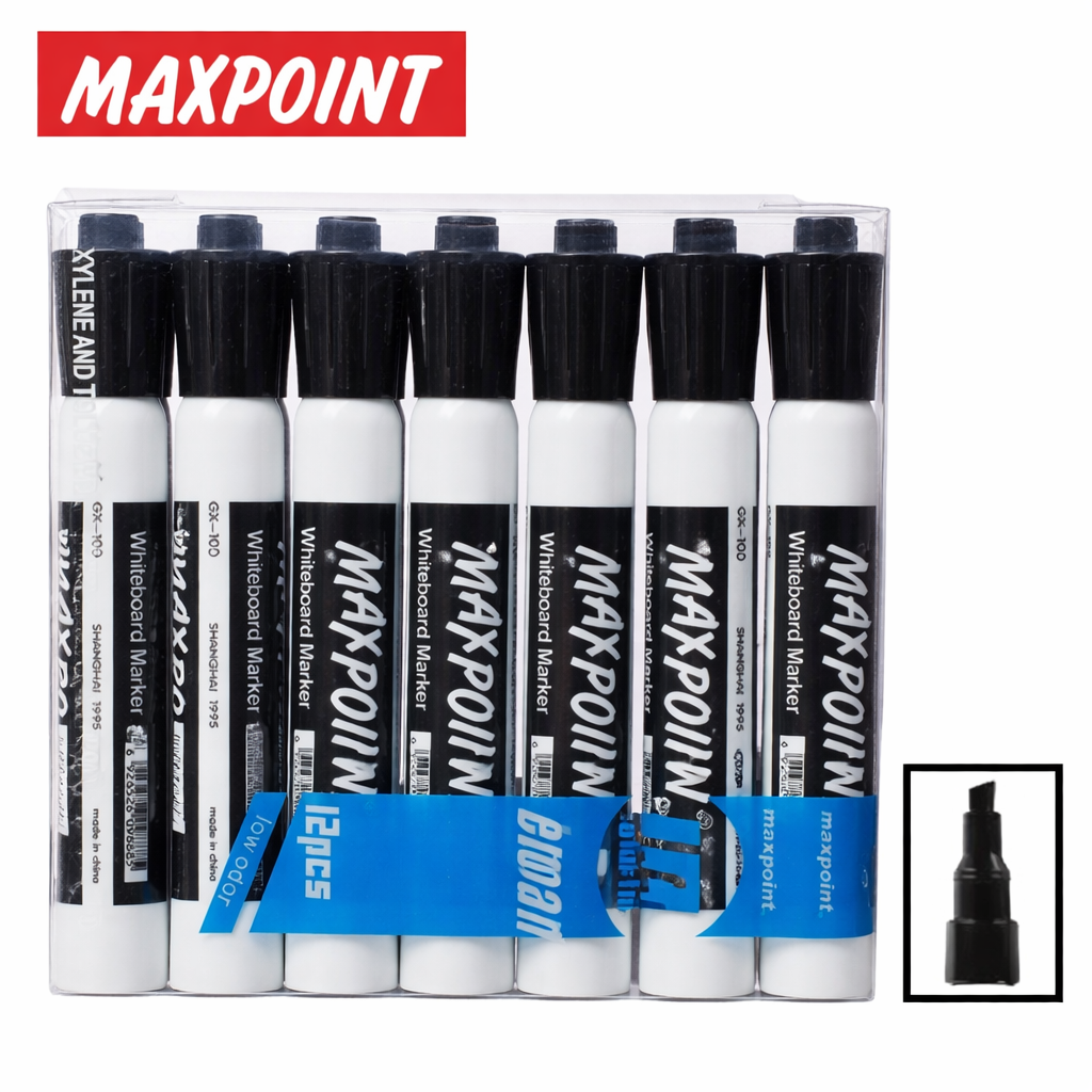 -טוש לוח מחיק 12 יחידות בקופסה MAX POINT
