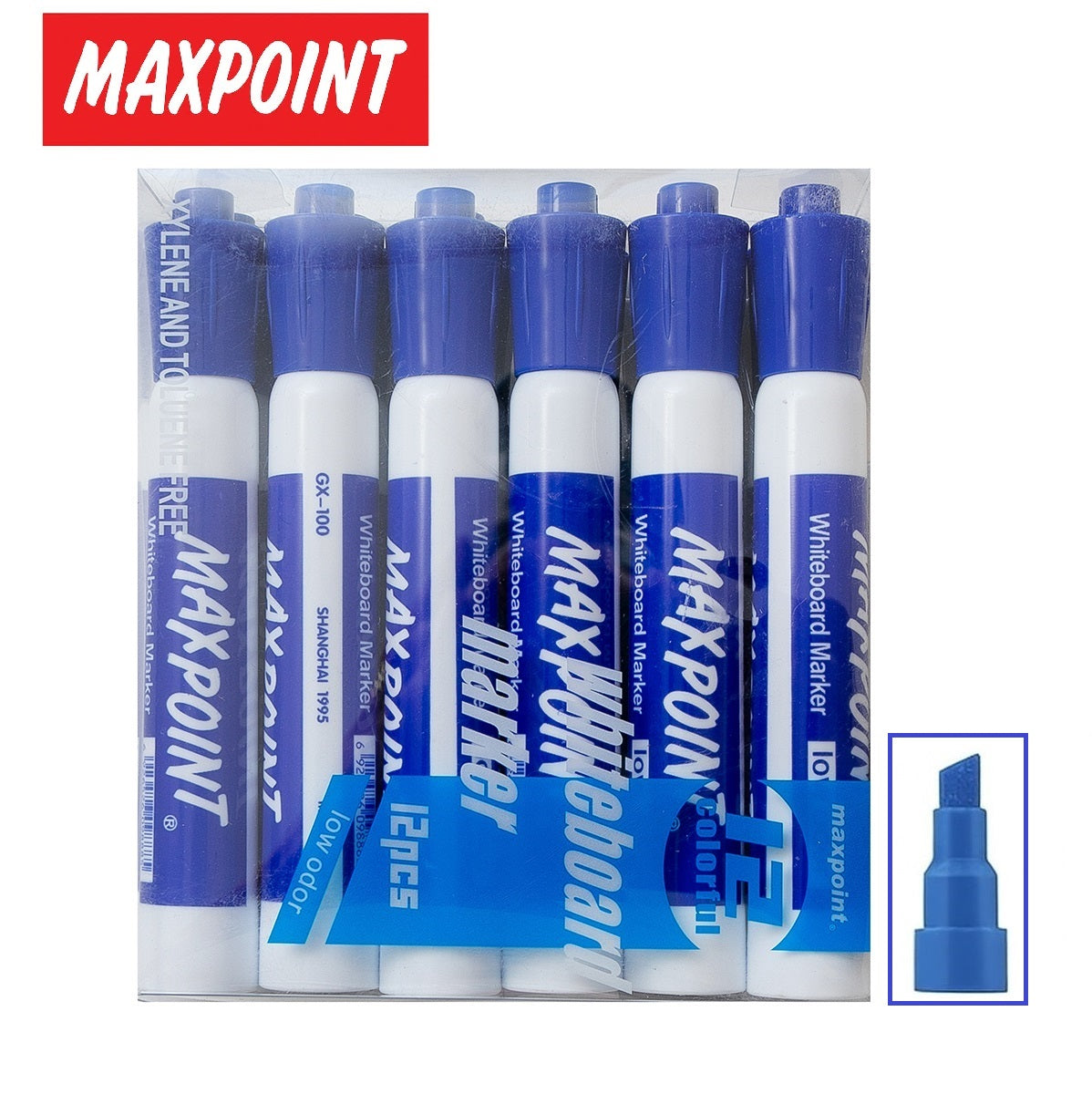 -טוש לוח מחיק 12 יחידות בקופסה MAX POINT