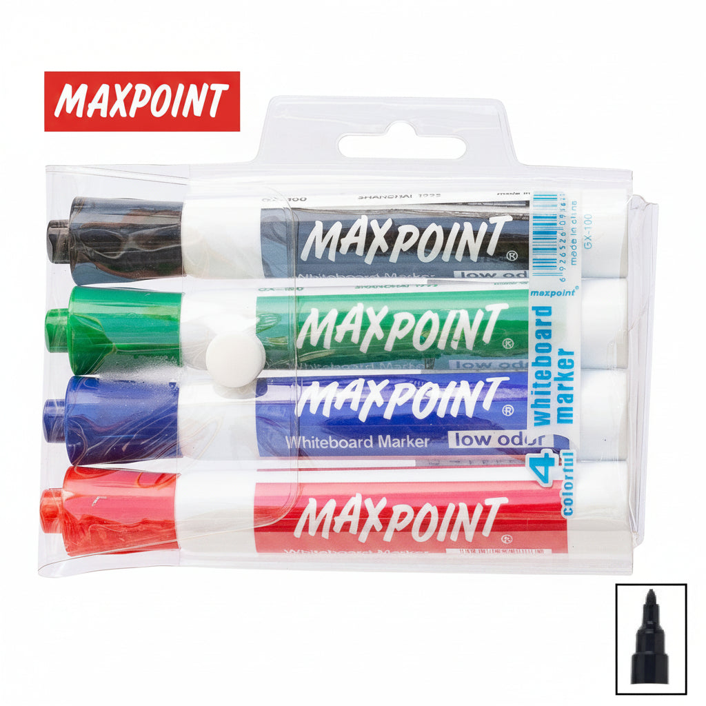 טוש לוח מחיק סט 4 יחידות MAX POINT