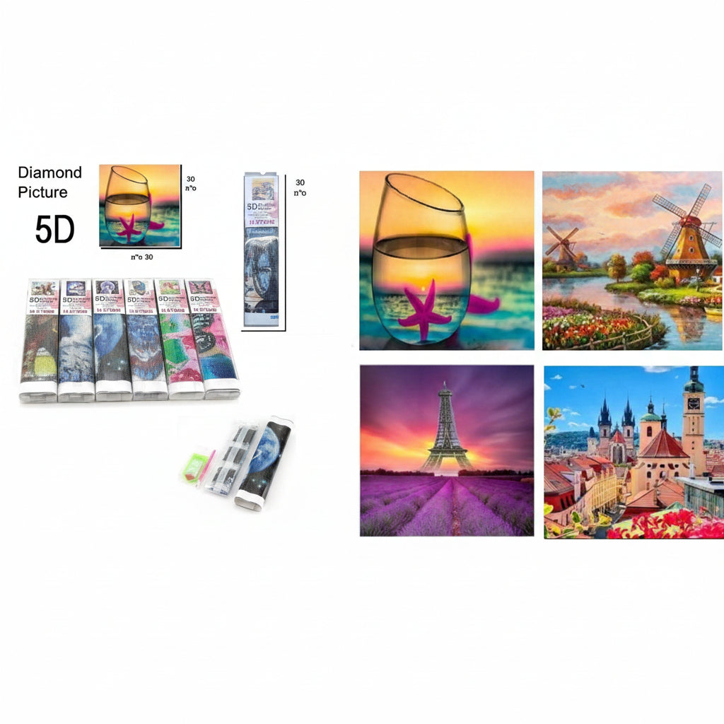 ערכת יצירה פסיפס יהלומים 5D גודל 30X30 ס"מ דגם DPT-77305