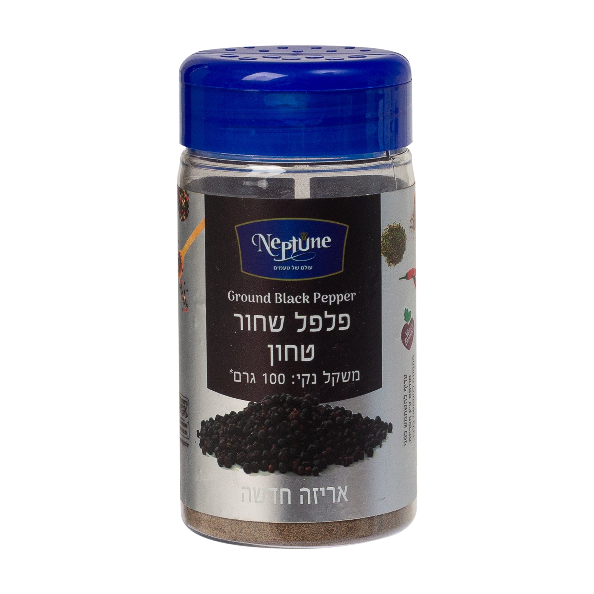 תבלין פלפל שחור טחון משקל 100 גרם