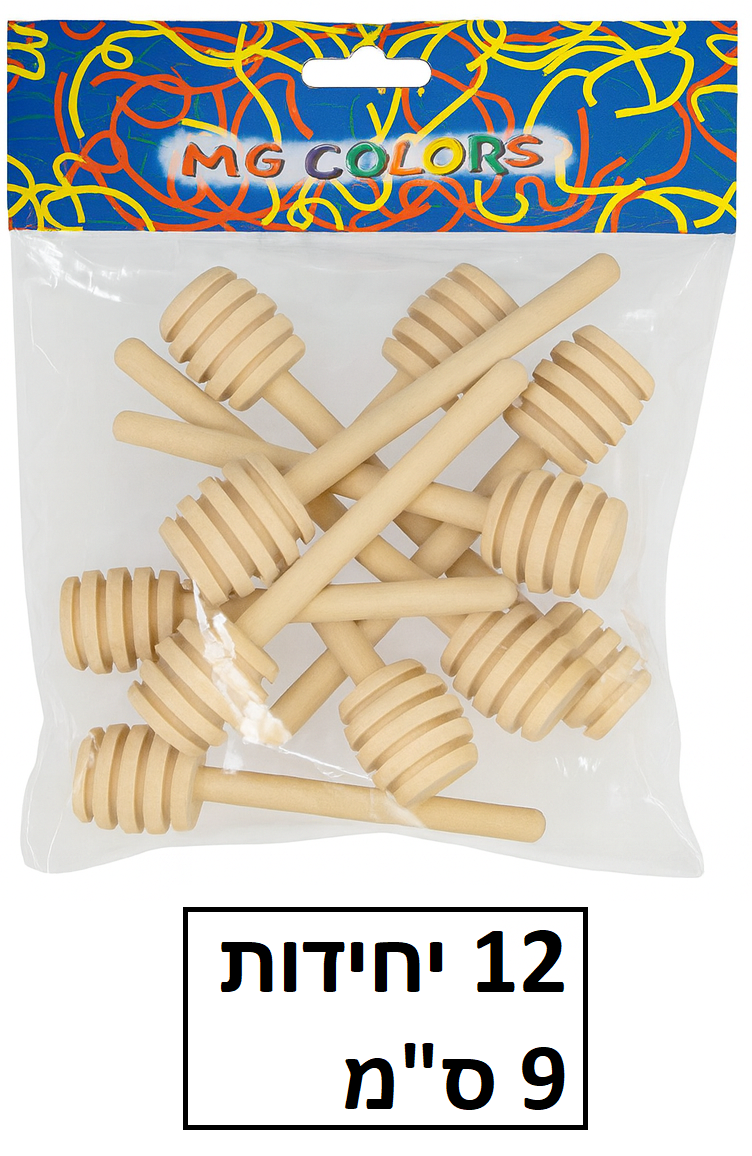 מקל דבש מעץ 12 יחידות בשקית דגם WS-76339