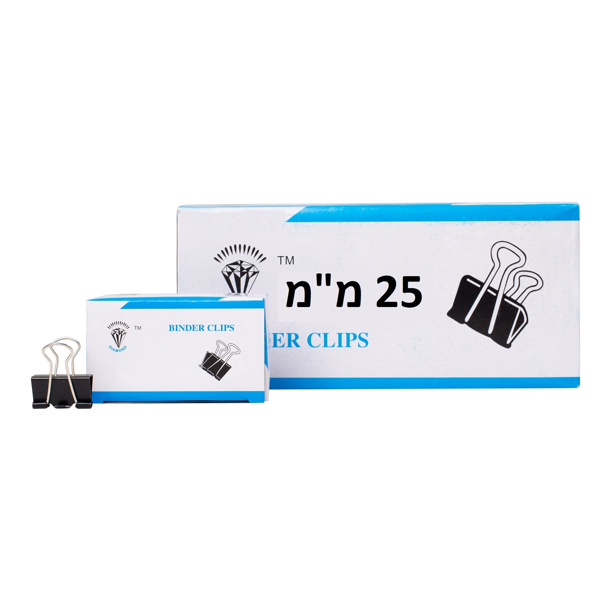 קליפס משרדי שחור גודל 25 מ"מ ("1) 12 יחידות בקופסה דגם BND75202