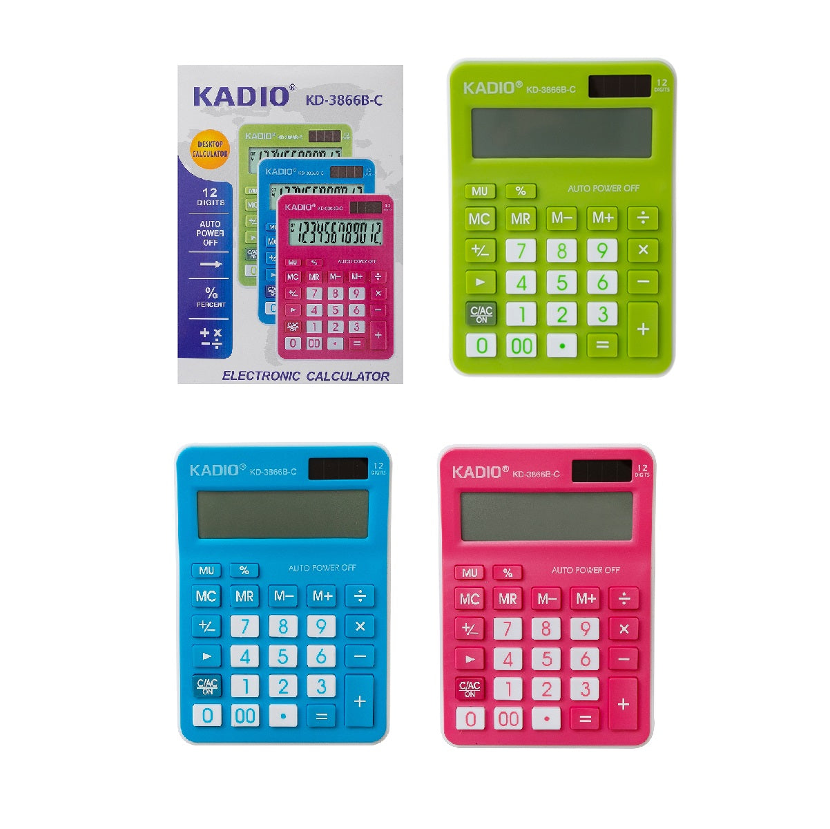 מחשבון שולחני 12 ספרות דגם KD-3866B-C