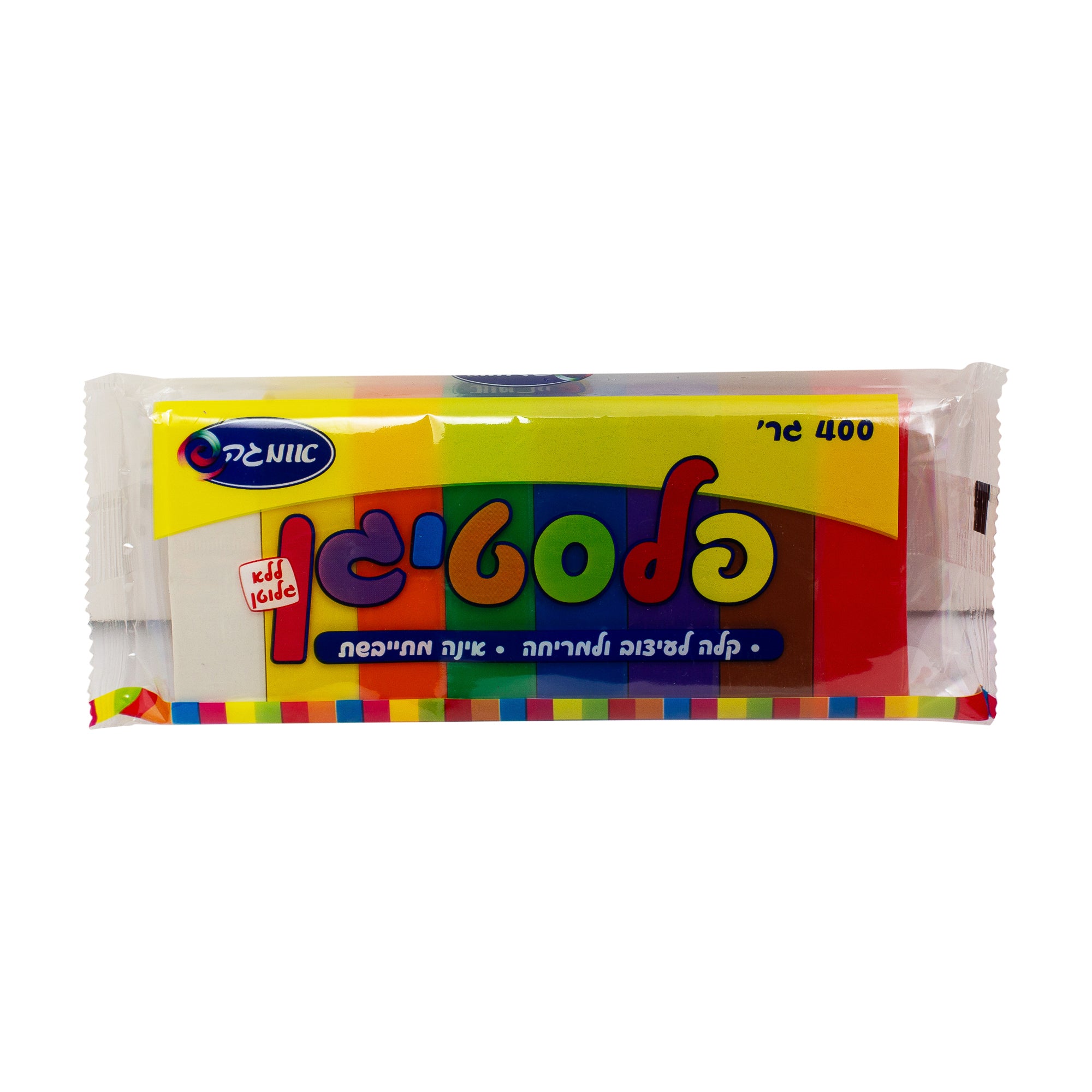 פלסטלינה 8 צבעים משקל 400 גרם