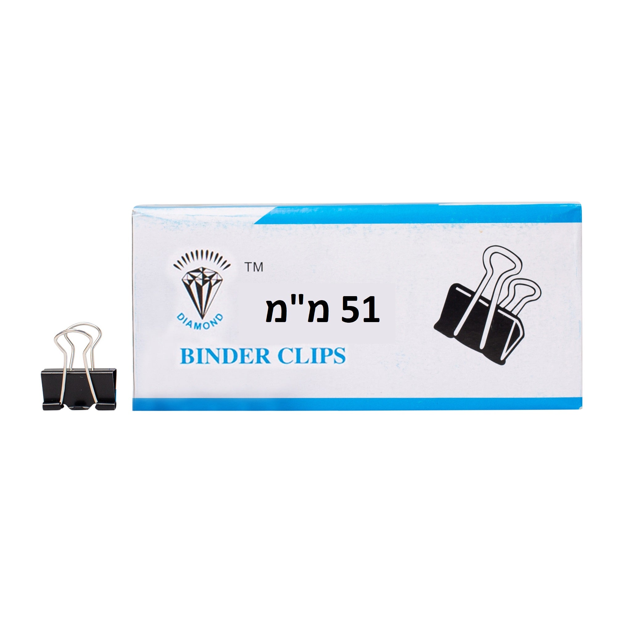 קליפס משרדי שחור גודל 51 מ"מ ("2) 12 יחידות בקופסה דגם BND75561