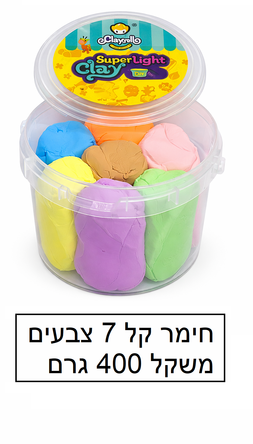חימר קל בדלי 400 גרם 7 צבעים דגם LC400-7PL