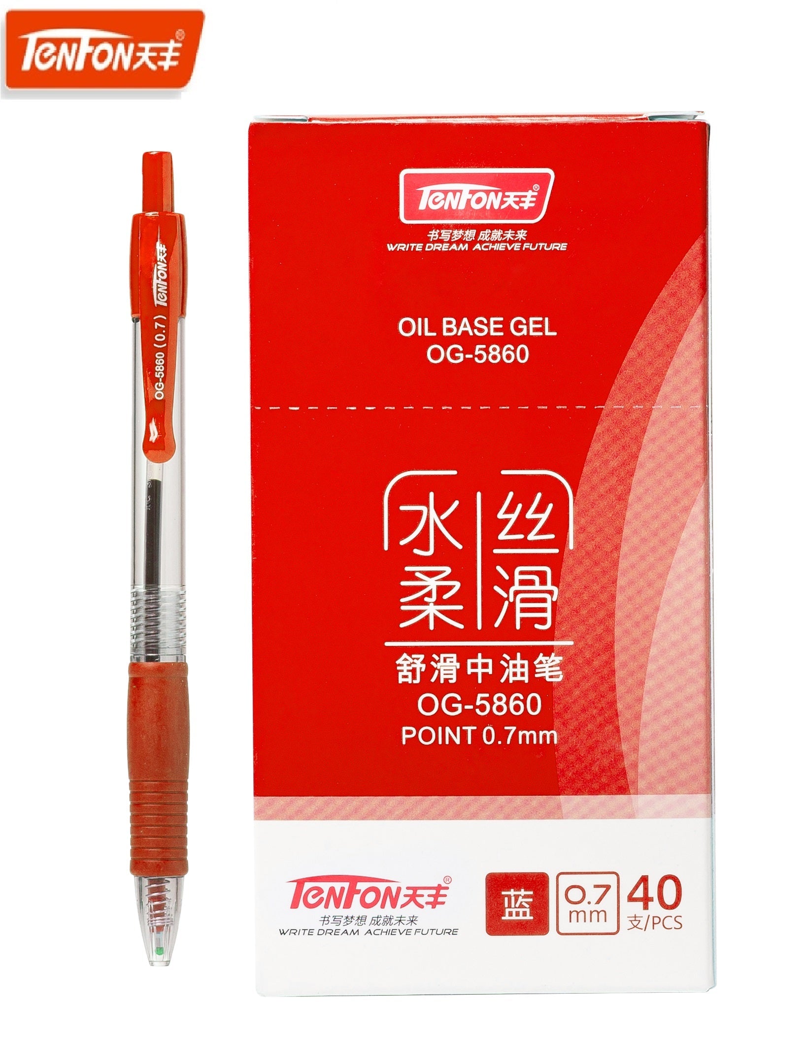 עט גל שמן ראש 0.7 TENFON דגם OG-5860