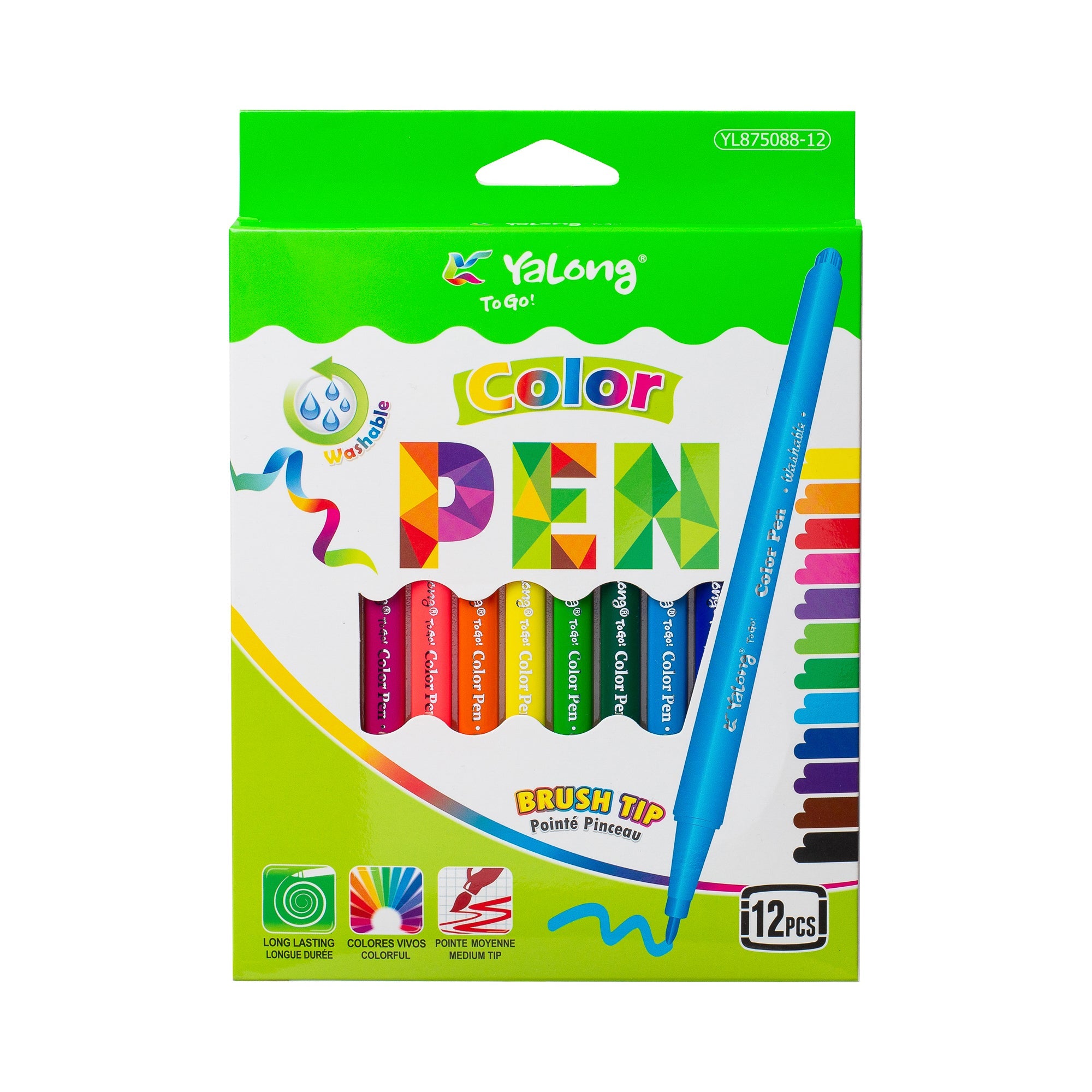 טוש יאלונג משולש 12 יחידות בקופסה דגם YL875088-12