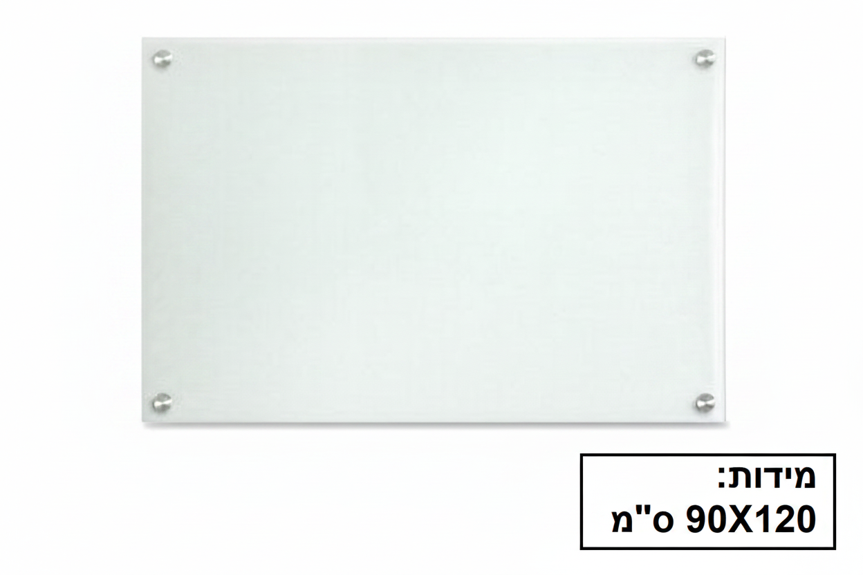 לוח זכוכית מחיק מגנטי גודל  90X120 ס"מ  דגם GLCB90-120