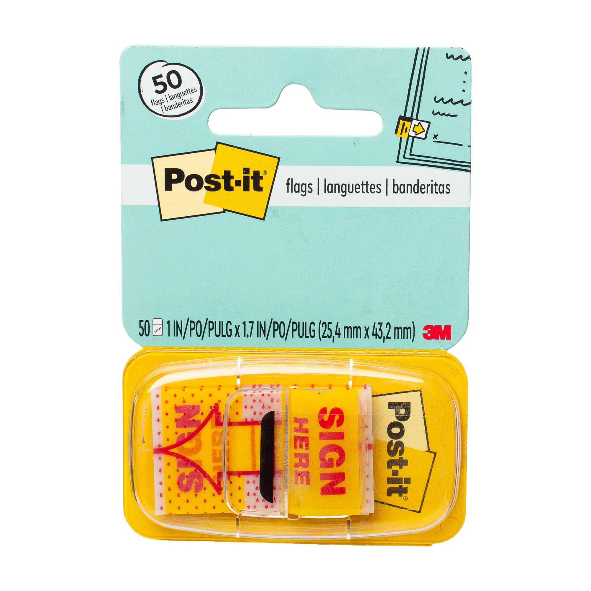 דיגלון ממו דביק חתום כאן POST IT 3M דגם 680-9