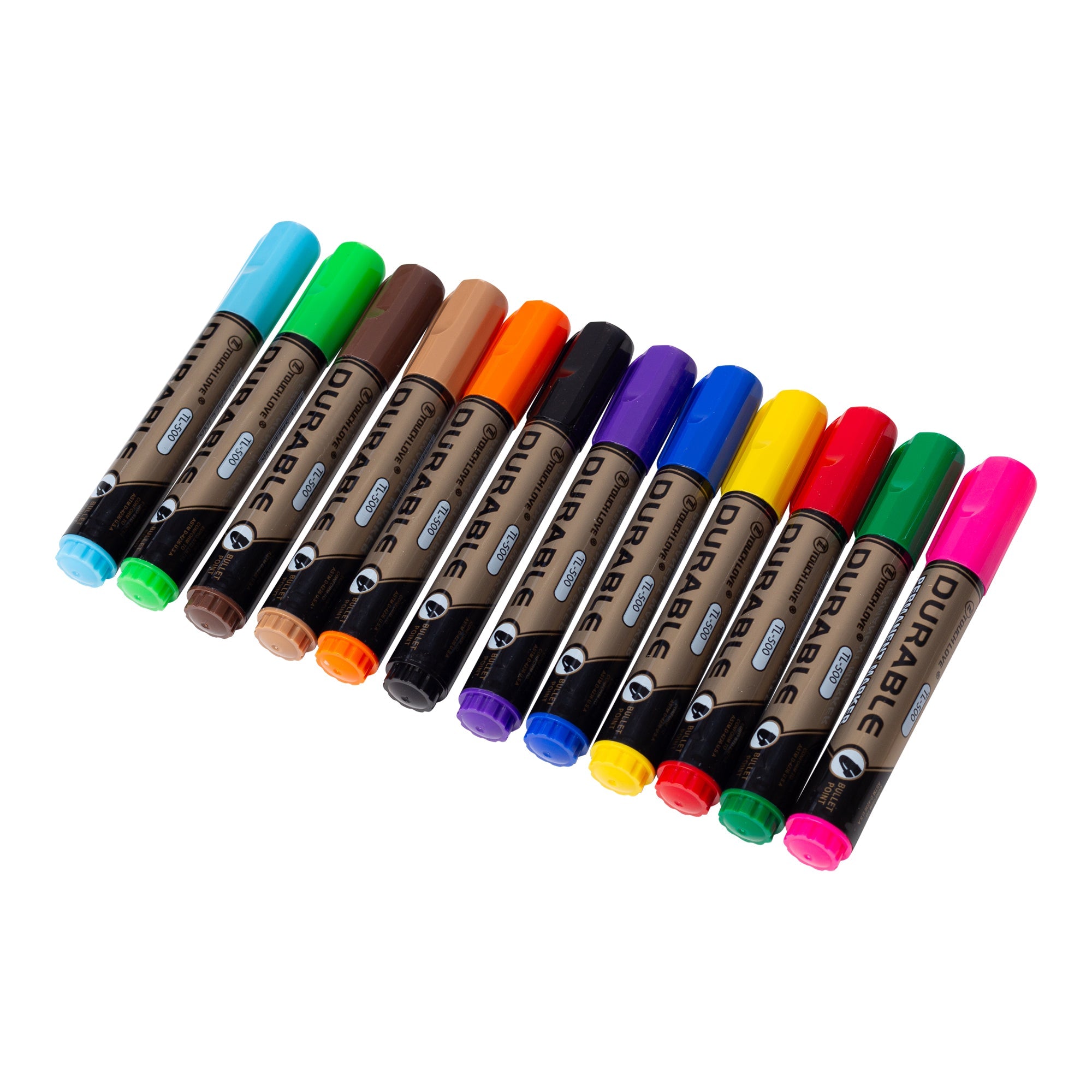 טוש פרמננט צבעוני 12 יחידות דגם TL-500