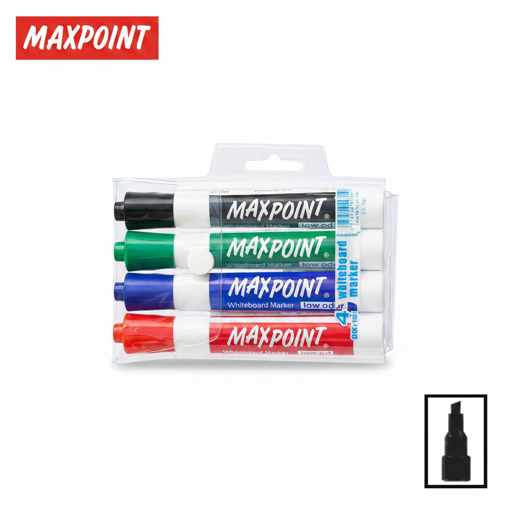 טוש לוח מחיק סט 4 יחידות  MAX POINT