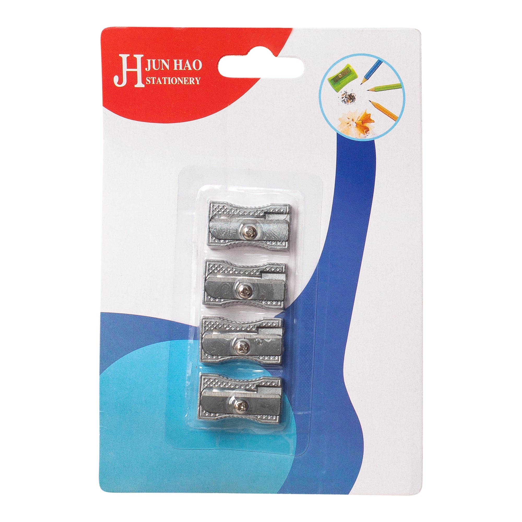 מחדד מתכת משולש כסוף סט 4 בבליסטר דגם 1718