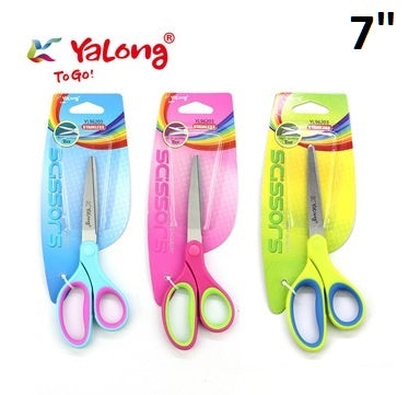 מספריים יאלונג ידית גומי גודל "7 בבליסטר דגם YL96203