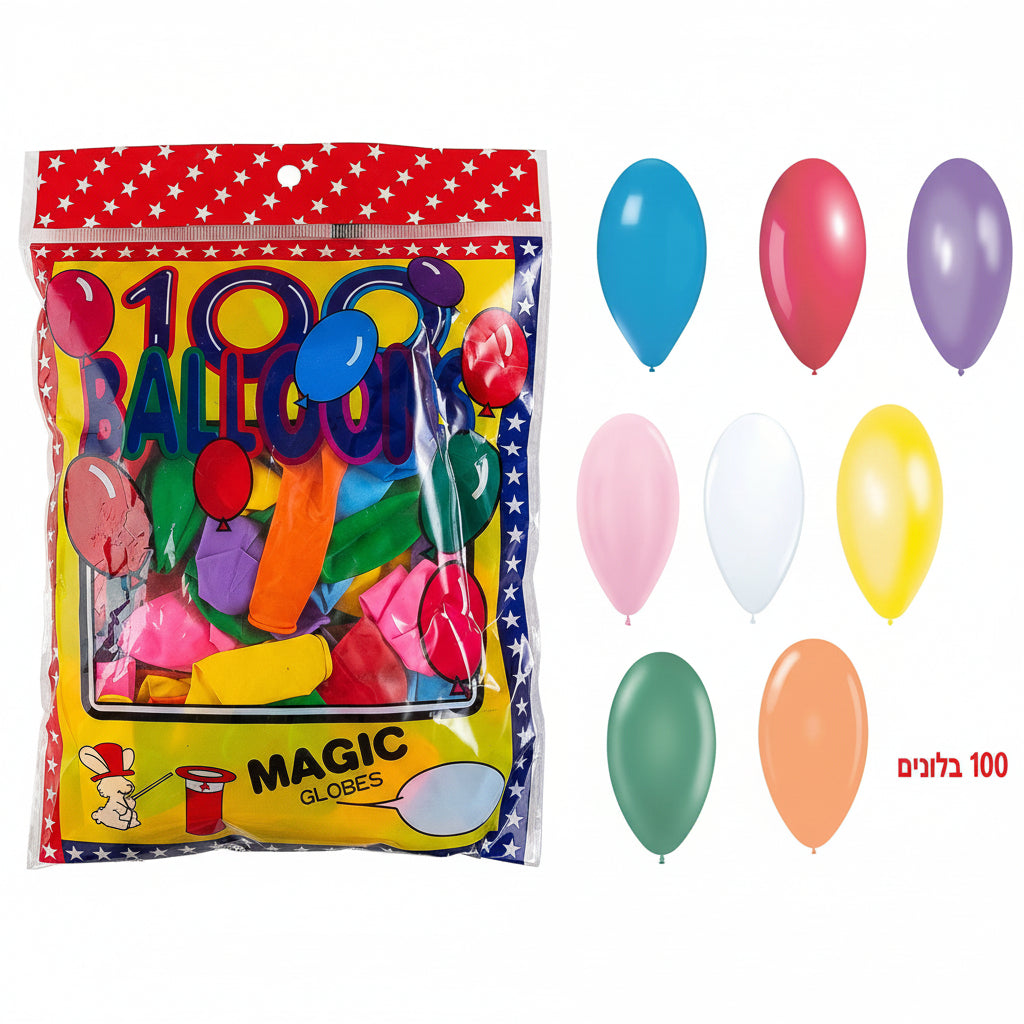 בלון גודל "10 - 100 יחידות בשקית דגם BL12327