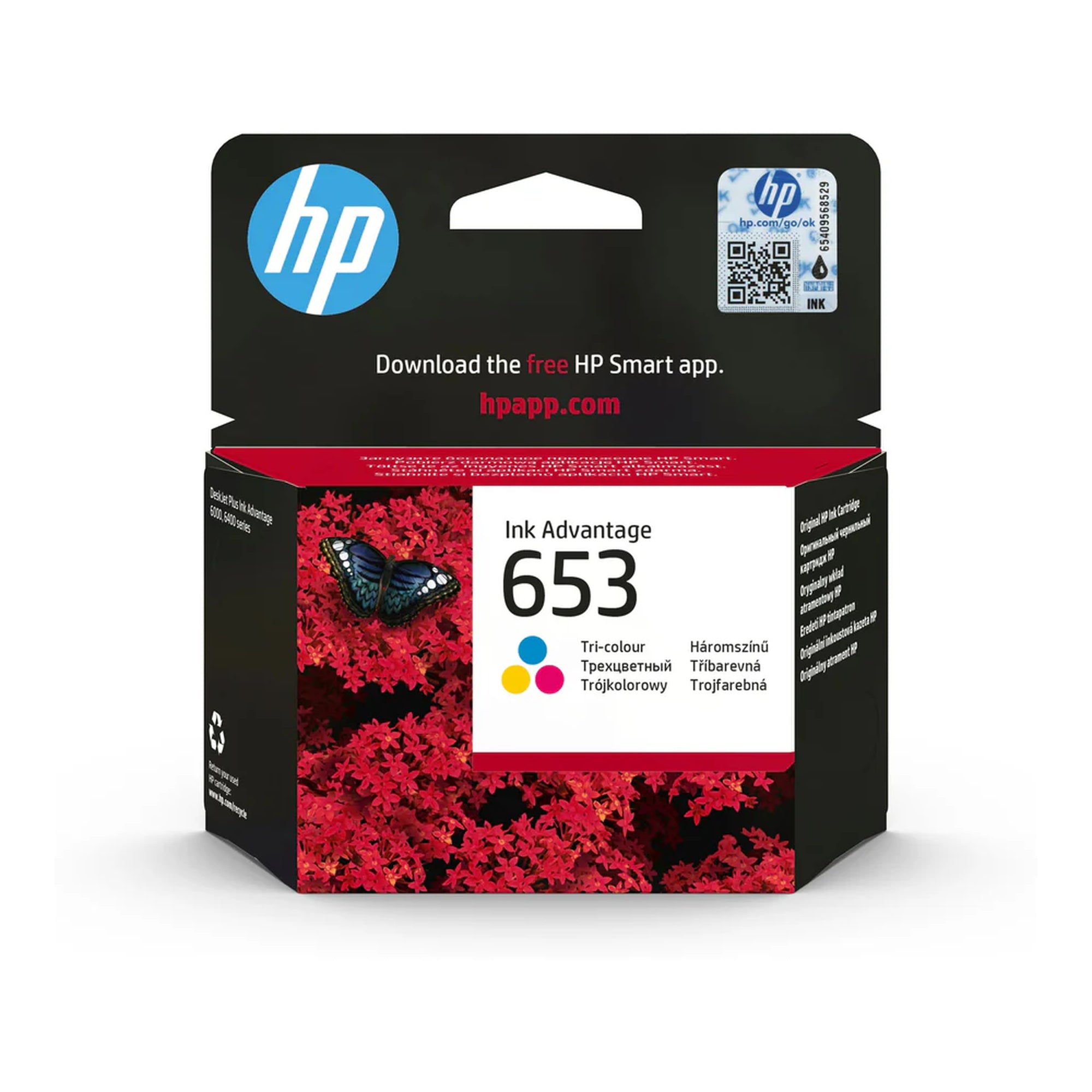 ראש דיו דגם HP מקורי 653 צבעוני