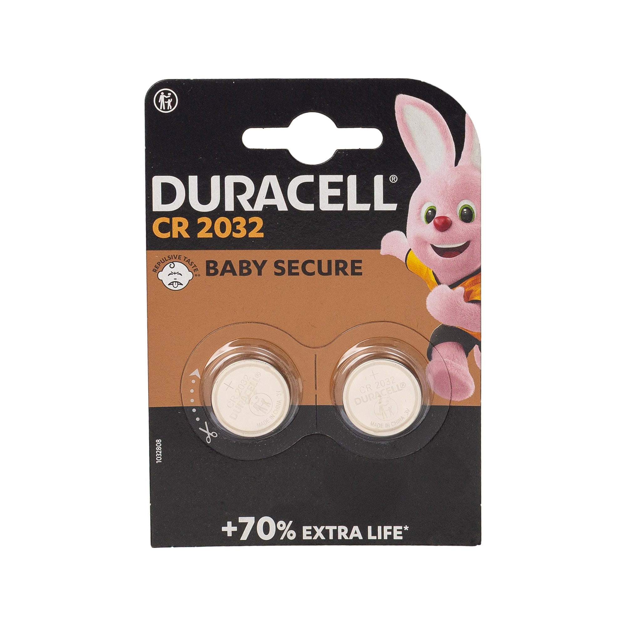 סוללות כפתור ליתיום 2 יחידות בבליסטר דגם DURACELL CR-2032