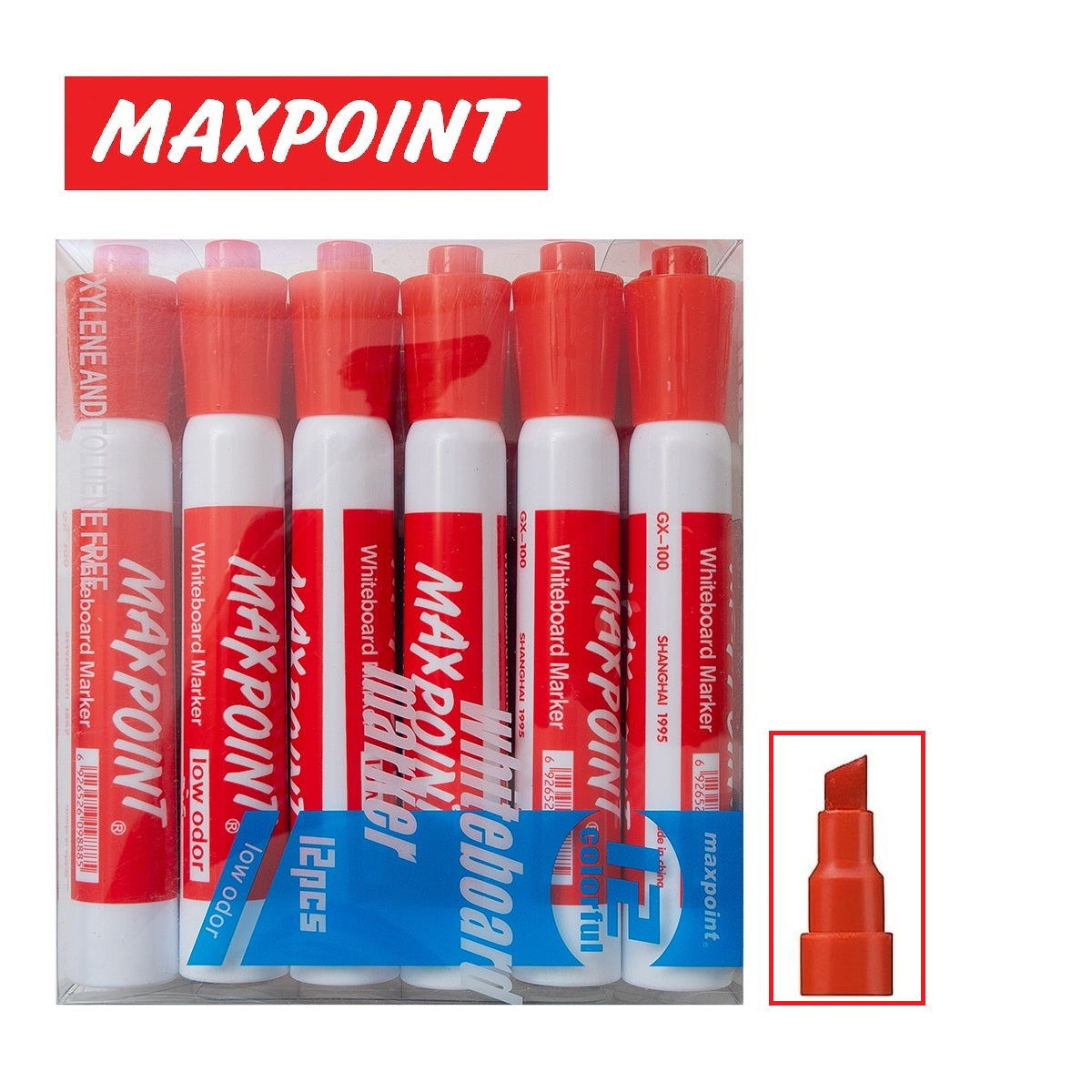 -טוש לוח מחיק 12 יחידות בקופסה MAX POINT