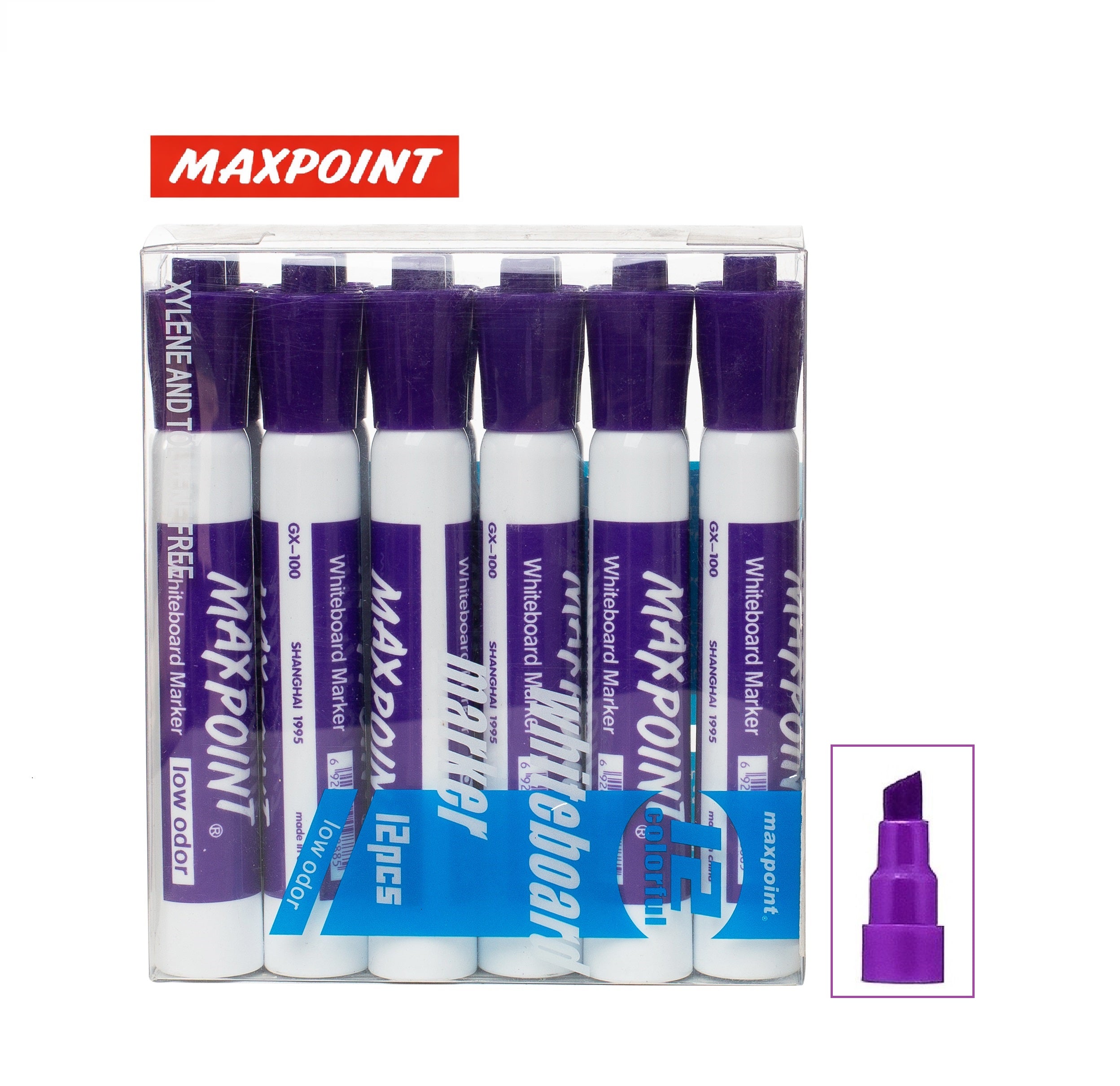 -טוש לוח מחיק 12 יחידות בקופסה MAX POINT