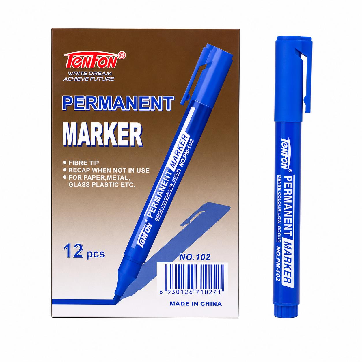 טוש פרמננט ראש עגול TENFON דגם PM-102