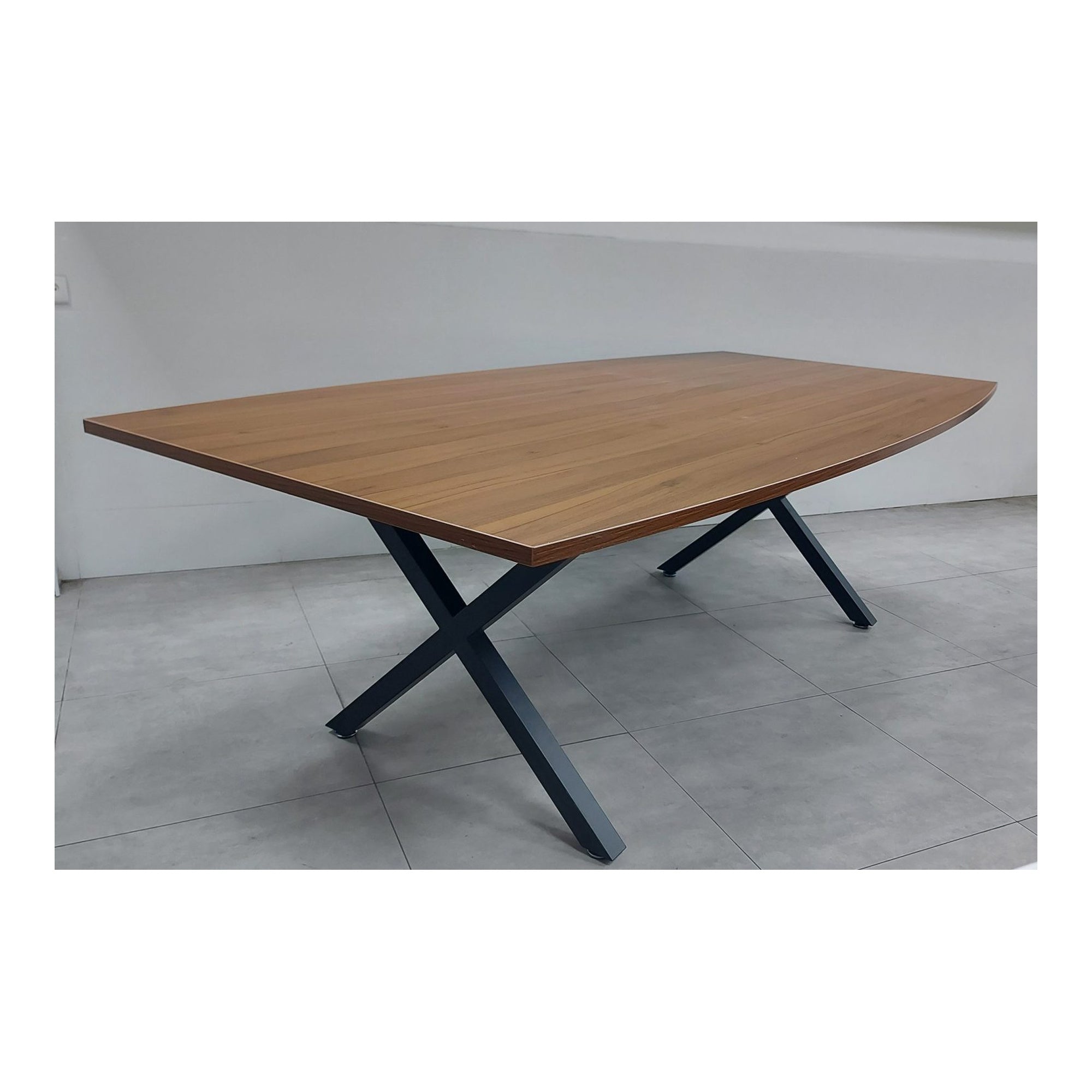 שולחן ישיבות אובלי דגם אגוז במידה 240X120 ס"מ